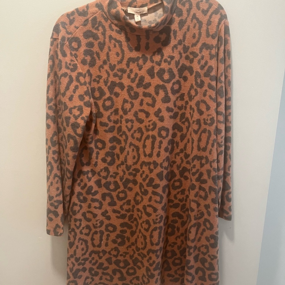 Como Vintage Animal Print Dress - Black and Brown